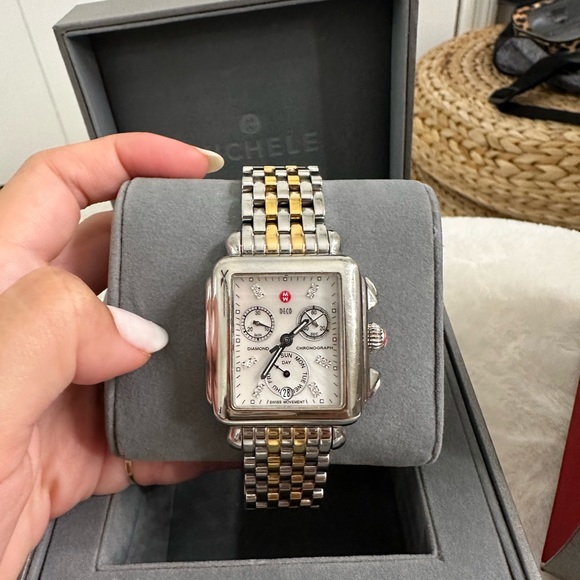 Michele Watch with gold/silver band - Picture 4 of 6